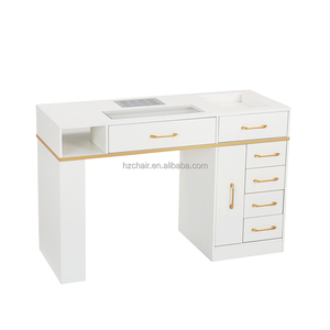 โต๊ะไม้สำหรับทำเล็บออกแบบทันสมัยพร้อมที่เก็บฝุ่นสำหรับร้านทำเล็บ - Product Image 4