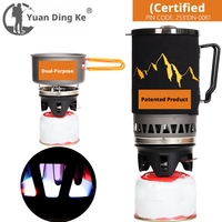 Système de cuisson portable pour le camping en plein air, cuisinière à jet Fastboil, gaz propane/butane, allumage, pot en aluminium, capacité 1L, sac de transport