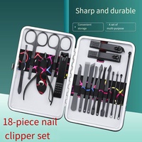 Vente flash - Ensemble de manucure et pédicure en acier inoxydable 18 pièces - Outils de soin personnel durables - Ensemble de coupe-ongles