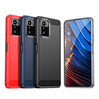 Pelindung Kasar Serat Karbon untuk Casing Silikon POCO C50 Penutup Ponsel TPU Lembut untuk Xiaomi POCO X3 GT Redmi Note 10 Pro 5G