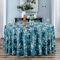 Nappe de table personnalisée en polyester jacquard, motif floral uni, ronde, rectangulaire, pour mariage, banquet, fête, décoration, hôtel, lavable