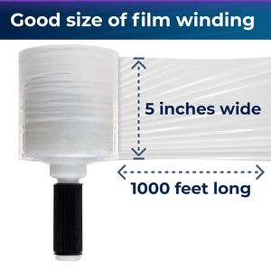 <b>Stretch</b> <b>Wrap</b> <b>Stretch</b> Film, Industrial Strength Clear Plastic <b>Wrap</b> with Handles for Pallet Wrapping Shipping Moving - Product Image 3