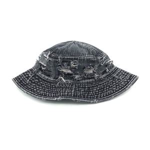 Vente en gros Chapeau seau en jean vieilli Vintage délavé personnalisé avec propre LOGO pour <span class=keywords><strong>femme</strong></span> Jean XXL noir - Product Image 6