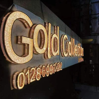 Letras Acrílicas 3D con Iluminación Frontal LED Personalizadas, Letrero con Logotipo de Empresa, IP54 Resistente al Agua, Multicolor, Control Remoto, Montaje en Pared