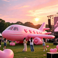 Modèle de fusée d'avion gonflable rose personnalisé, accessoires de décoration publicitaire sur le thème de l'aérospatiale, y compris souffleur