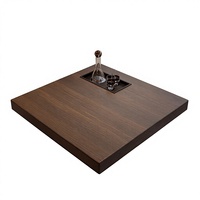 Table basse flottante en noyer teinté, style italien moderne minimaliste, adaptée aux salons familiaux, appartements et hôtels