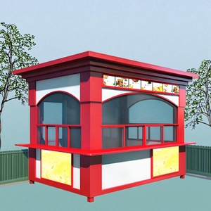 Thức ăn nhanh nhà hàng cà phê cửa hàng Mini Pop-up cửa hàng container làm bằng thép cho trung tâm mua sắm sử dụng màu xanh lá cây kiosk cho cửa hàng tiện lợi - Product Image 1