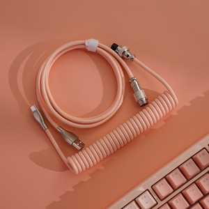 Cable USB Tipo C Enrollable para Teclado Mecánico de Escritorio para Juegos, con Diseño de Resorte Resistente para Transferencia de Datos y Energía - Product Image 5