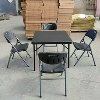 Meubles de salle à manger d'extérieur modernes, table d'extérieur pour hôtel, couleur noire, HDPE, table pliante en plastique pour fête, vente en gros