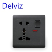 Delviz 13a prise murale AC 110V ~ 250V, bouton de commande prise électrique prise murale, alimentation universelle internationale