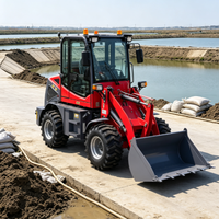 China Small Wheel Loader Kapasitas Bucket 0.33m³ Beban Terukur 800kg Mini Loader untuk Pekerjaan Pertanian