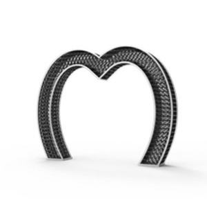 Escultura de Jardín Moderna con Forma de Corazón Grande para Exteriores, Escultura Metálica Vertical para Jardín en Venta - Product Image 3