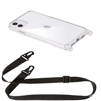 Étui de téléphone avec cordon tour de cou PC, haute qualité, transparent, antichoc, étanche pour 17 16 Pro Max