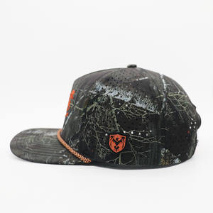 Casquette de baseball personnalisée OEM ODM 5 panneaux camouflage jungle imperméable perforée au laser, performance, en velours, avec cordon, pour homme, <span class=keywords><strong>chasse</strong></span>, sportive - Product Image 2