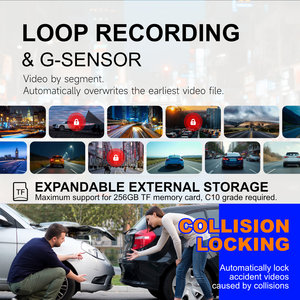 Cámara para Coche de 3 Canales con Video 4K, Visión Nocturna Superior, Grabación con 3 Lentes, Caja Negra para Coche, DVR para Coche, Sensor G, GPS, Cámara para Coche - Product Image 4