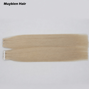 Extensions de cheveux naturels indiens vierges à prix d'usine, invisibles, lisses, avec bande adhésive, blondes, lisses naturelles - Product Image 2