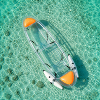 Kayak transparent en polycarbonate pour 2 personnes, idéal pour les centres de villégiature, les mariages, la photographie aquatique et les sports nautiques - Vente flash