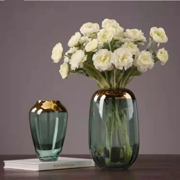 Vase de fleurs en verre coloré, vente en gros, Original, usine de Yiwu, pas cher, de luxe, en vrac