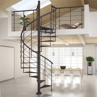 Escalier en colimaçon préfabriqué en bois, couleur personnalisée, maison à deux étages