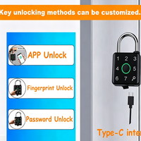 Serrure intelligente biométrique à empreintes digitales, rechargeable par USB, avec contrôle par application, cadenas de sécurité pour sac de voyage, valise, tiroir de bureau, armoire