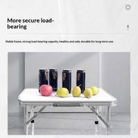 Table carrée pliante d'extérieur en alliage d'aluminium, portable pour la randonnée, le camping, les marchés nocturnes et la vente de rue, mobilier d'extérieur maniable
