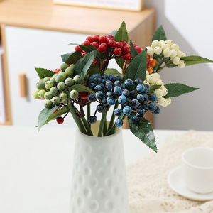 <span class=keywords><strong>H886</strong></span> Ramilletes de Flores y Frutas Artificiales de Estilo Europeo, Decoraciones Navideñas y Accesorios Florales, Arándanos, Peonías, Bayas - Product Image 6