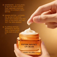 Crème Peptide Bounce avec Acide Hyaluronique & Vitamines C, Essence de Glycérine, Soin de Nuit pour la Peau des Femmes, Marque Privée