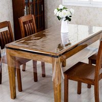 Nappe de table transparente en vinyle plastique rigide imperméable, anti-déversement, anti-huile, résistante, pour la cuisine