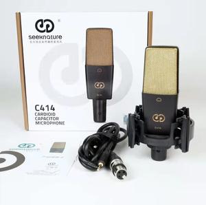 Micrófono inalámbrico cardioide <span class=keywords><strong>Senran</strong></span> C414, nuevo equipo de sonido de diafragma de Metal de condensador para escritorio de grabación de canto en vivo - Product Image 2