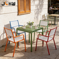 Chaises de salle à manger d'extérieur durables en aluminium pour restaurant, mobilier de jardin et de terrasse moderne pour la rue commerciale