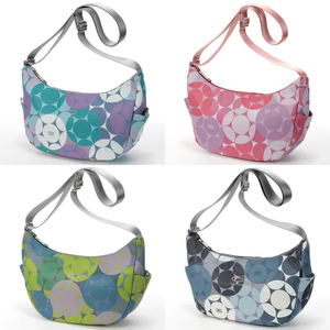 Balloon Pattern <b>Square</b> Shape Foldable Shoulder Bag Zipper Polyester Fiber Synthetic Leather Waterproof Durable for Daily Travel - Product Image 1