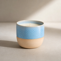 Pot en céramique bleu poussière de luxe, bougie parfumée à la cire de soja naturelle vintage, boîte cadeau personnalisée