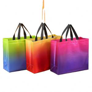 Eco-friendly High Quality Wholesale Custom Logo Fashion Design Metallic Laminated PP Fabric Non Woven Shopping Tote Bag - Product Image 1