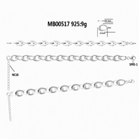 Bracelet chaîne en argent sterling QX S925 plaqué or rose, maillons ovales, fabrication sur mesure, vente en gros, OEM, ODM, fabricant de bijoux fins
