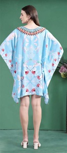 Robe longue caftan en viscose style africain pour femme, tunique décontractée, poncho, kimono, finition soyeuse, mode bohème pour les vacances et les loisirs - Product Image 3