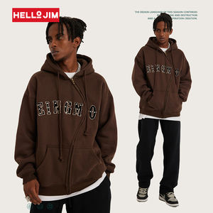 All'ingrosso giacca con cappuccio in pile polare con cerniera a forma di cerniera personalizzata con Logo Streetwear produttori di <span class=keywords><strong>abbigliamento</strong></span> - Product Image 1