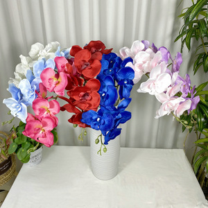 Fleur d'orchidée artificielle à impression 3D Real Touch pour décoration de mariage, 9 têtes, fleur de décoration Phalaenopsis - Product Image 3