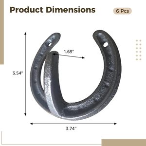Crochets muraux en fonte décoratifs en fer à cheval, <span class=keywords><strong>cintre</strong></span> multi-usages <span class=keywords><strong>gris</strong></span> vintage pour manteau et chapeau pour style fermier - Product Image 3