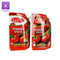 Imprimé personnalisé 150g formes spéciales remplissage à chaud en aluminium bec pochette Ketchup paquets Sauce chili pâte de tomate sac d'emballage