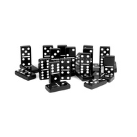 28 pièces/sac noir D6 jeu de dominos ensemble Logo personnalisé acrylique Matador tous les cinq dominos tuiles pour voyage