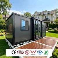 Casa Contenedor Expandible Impermeable de 40 pies, Refugio de Emergencia, Casa de Campo Móvil, Cabaña de Supervivencia, Ayuda en Casos de Desastre con Balcón