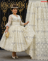 Tissu en dentelle guipure Twin Textile Kuipur, 3m, avec franges, organza, tulle, broderie paon, tissu en organza pour broderie