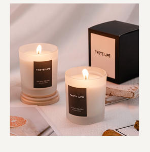 Bougie parfumée en cire de soja en forme de verre avec couvercle en bois transparent, sans fumée, parfumée, cadeau - Product Image 6