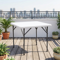 Table pliante carrée en fer moderne 88 cm YODA YD-OTZ88 pour la maison, l'extérieur, l'entrepôt et le parc