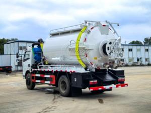 Camión de vacío y chorro para alcantarillado combinado Dongfeng de 2 ejes y 9m³ Euro III Yuchai, doble función, bomba de vacío con motor auxiliar Yuchai, exportación personalizada - Product Image 3
