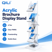 Support de présentation de magazines en acrylique transparent sur pied, personnalisé, pour librairie, kiosque à journaux, bureau, vente en gros, OEM
