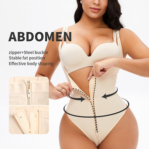 Vêtements de mise en forme du corps pour femmes rondes, <span class=keywords><strong>taille</strong></span> haute, effet lifting des hanches, fermeture éclair, <span class=keywords><strong>grande</strong></span> <span class=keywords><strong>taille</strong></span>, D1639 - Product Image 4