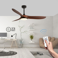 Ventilateur de plafond contemporain de 48 pouces en ABS avec télécommande intelligente, technologie à inverter et éclairage LED pour l'installation dans le salon