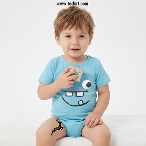 Mameluco Unisex para Bebé, 100% Algodón Orgánico, Cierre con Botones a Presión, Manga Corta, Servicio OEM de Tamil Nadu para Bebés y Niños Pequeños - Product Image 1