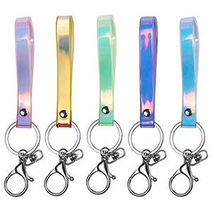 Hand Wrist Pvc Keychain Short Wristlet Strap Lanyard for Keys Colorful Reflective Holder Camera Smartphone Phones Wrist Keychain